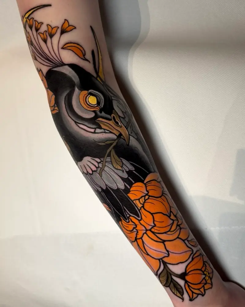 Colour neo-traditional tattoo by Naomy K., Cobra Gold Tattoo Studio Balen
